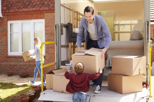 Removal truck loading belongings in Kingston Upon Thames