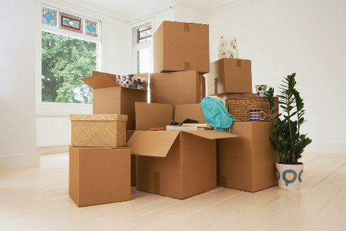 Professional movers preparing for a business relocation